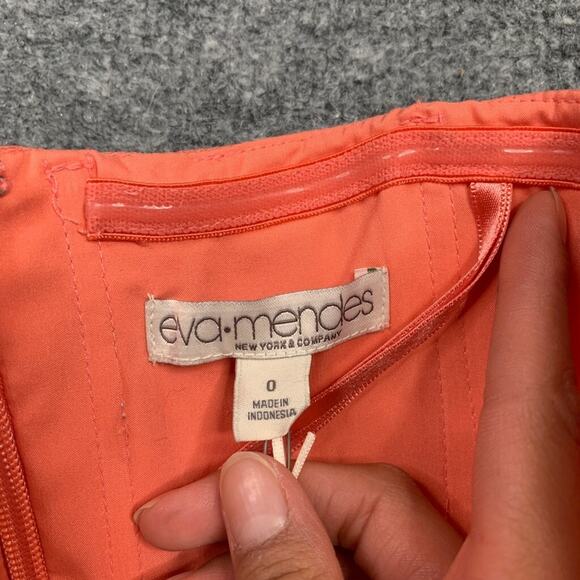 Eva Mendes Dress Womens 0 Deep Peach Sweetheart Strapless Chiffon Lined Maxi - Picture 10 of 14